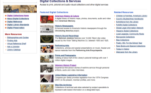 Library of Congress, Digital Collections and Services Homepage
